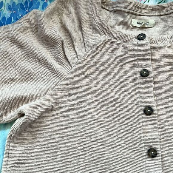 Madewell Draped/Ribbed Button Front Top - M - Picture 4 of 8